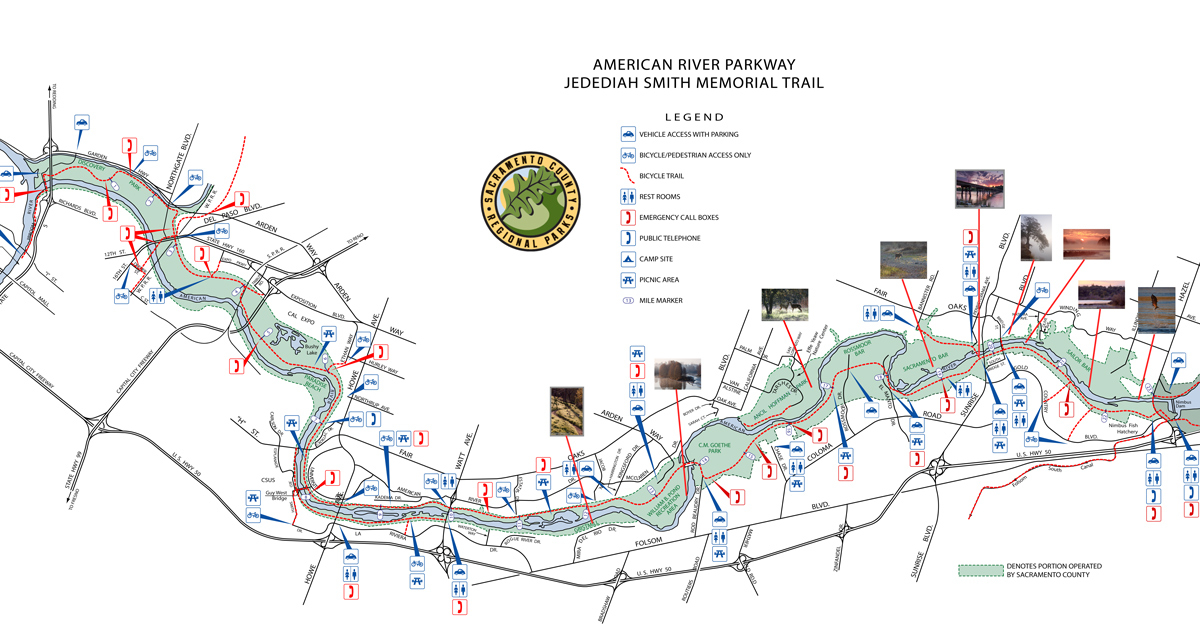 American River Parkway map