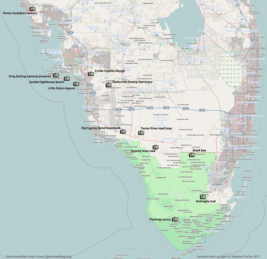 South west Florida birding map