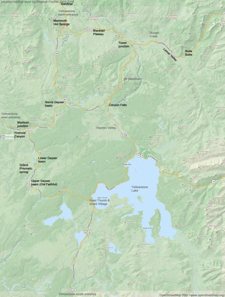 Yellowstone map