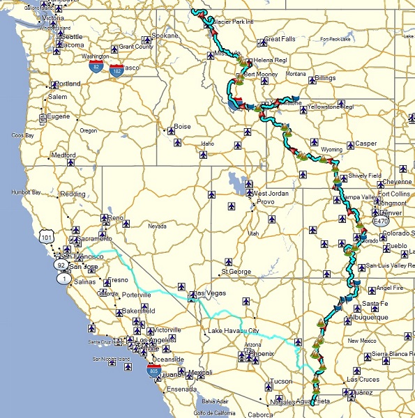 Continental Divide Ride Map Great Continental Divide Adventure Motorcycle Ride - Stephen Fischer  Photography