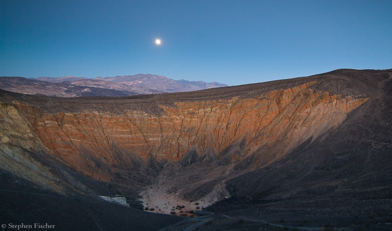 Moonrise over Ubehebe Crater