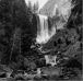 Vernal falls in black and white