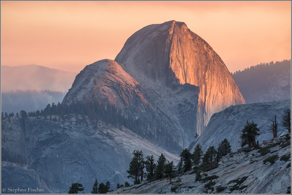 Half Dome burning