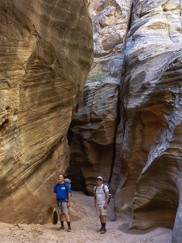 Randy and John at the mouth of yet another slot canyon