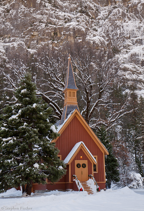 Yosemite Chapel at Christmas