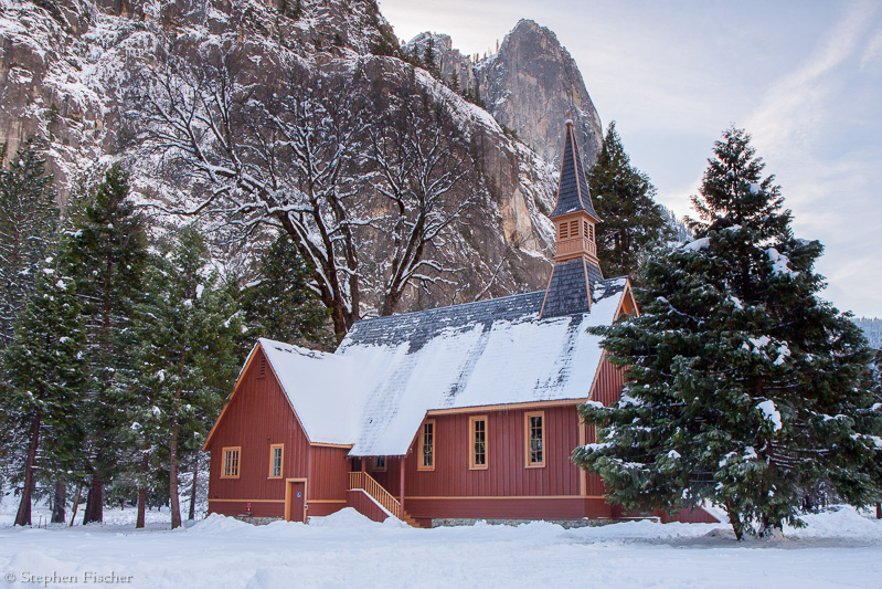 Winter Yosemite chapel
